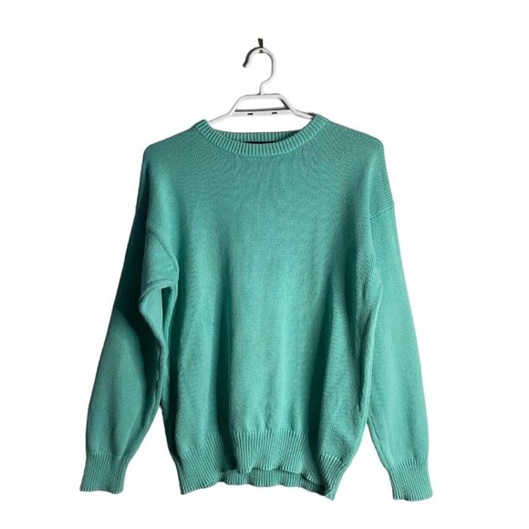 Bay Club Sweaters - Bay Club Women's Vintage Teal Crewneck Knit Sweater